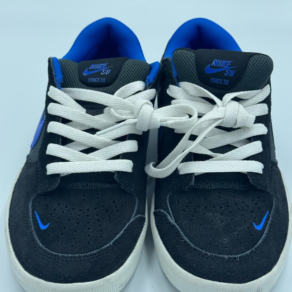 Nike SB Force 58 Black and Blue Skate Shoes 5y/6.5w New